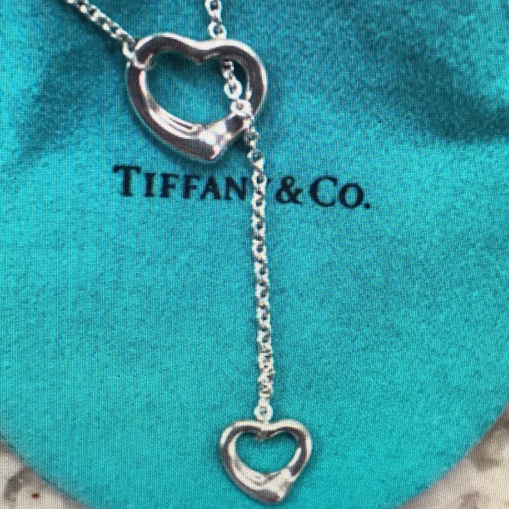Tiffany & Co Elsa Peretti Open Heart Lariat sterling silver